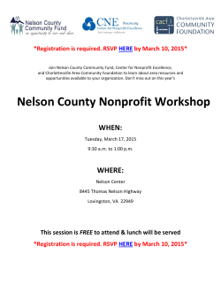 Nelson County Nonprofit Workshop