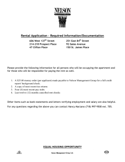 Rental Application - Nelson Management Group