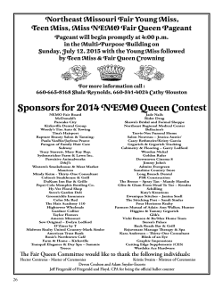 Sponsors for 2014 NEMO Queen Contest