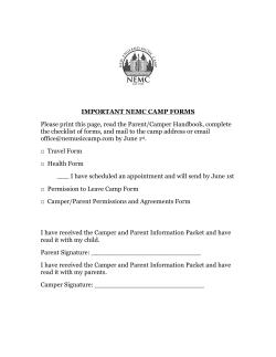 IMPORTANT NEMC CAMP FORMS Please print this page, read the