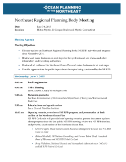 Draft Agenda - Ocean Planning in the Northeast