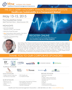May 13-15, 2015 - Northeast Ohio HFMA