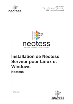 Installation de Neotess Serveur pour Linux et Windows