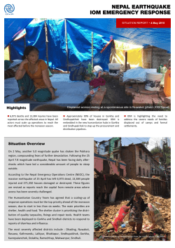 IOM Nepal Earthquake Response External Sitrep 5 May 2015