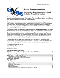 Competitive Team and Tryout Information sheet