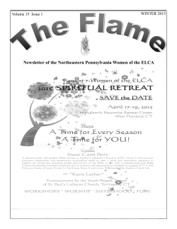 Newsletter of the Northeastern Pennsylvania Women of the ELCA