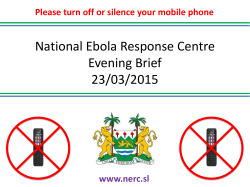 National Ebola Response Centre Evening Brief 23/03/2015