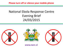 National Ebola Response Centre Evening Brief 24/03/2015