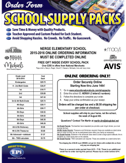 School Supply Online Order Form