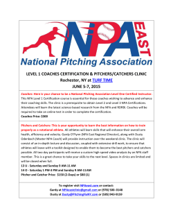 ROCHESTER, NY JUNE 5th-7th - National Pitching Association