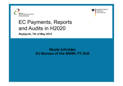 EC Payments, Reports and Audits in H2020