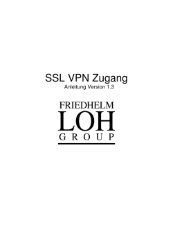 Anleitung SSL VPN 1.3 - Friedhelm Loh Group