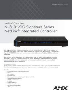 Data Sheet - NI-3101-SIG Signature Series NetLinx