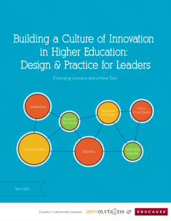 Building a Culture of Innovation in Higher Education