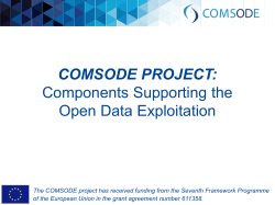 COMSODE PROJECT: Components Supporting the Open Data