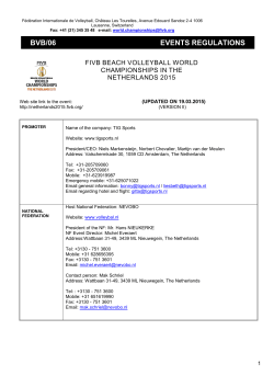 Regulations - FIVB Beach Volleyball World Championship The