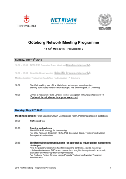 GÃ¶teborg Network Meeting Programme