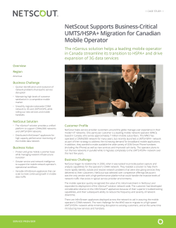 NetScout Supports Business-Critical UMTS/HSPA+