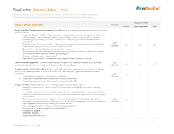 RingCentral Release Notes | June