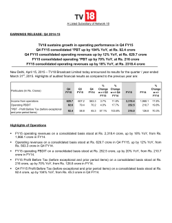 TV18 sustains growth in operating performance in Q4