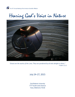 Hearing God`s Voice in Nature - American Scientific Affiliation