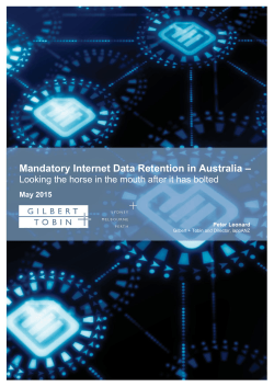 Mandatory Internet Data Retention in Australia â