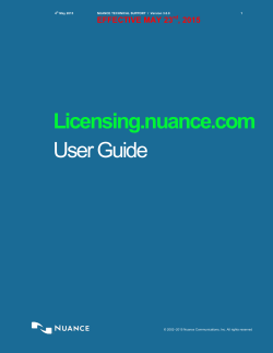 Licensing.nuance.com User Guide