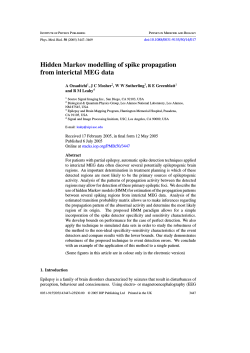 Hidden Markov modelling of spike propagation from