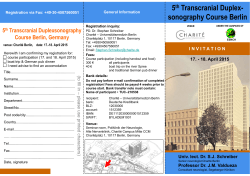 5th Transcranial Duplex- sonography Course Berlin