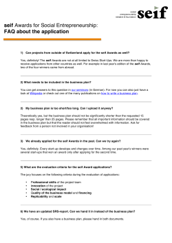 seif Awards for Social Entrepreneurship: FAQ about the application
