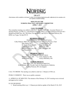 April 7, 2015 - Nevada State Board of Nursing