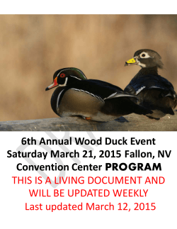 6th Annual Wood Duck Event Saturday March 21, 2015 Fallon, NV