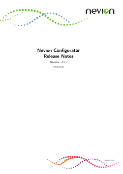 Nevion Configurator Release Notes