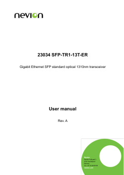 23034 SFP-TR1-13T-ER User manual