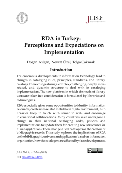 RDA in Turkey: Perceptions and Expectations on
