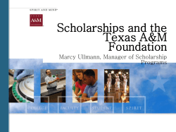 Scholarships and the Texas A&M Foundation