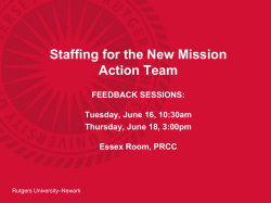 Staffing for the New Mission Action Team-English - Rutgers