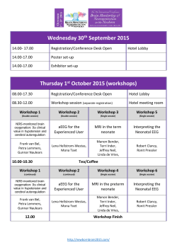Wednesday 30th September 2015 Thursday 1st October 2015