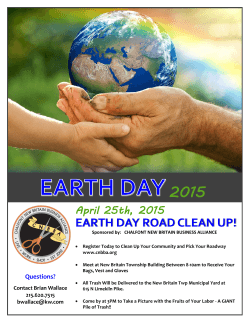 EARTH DAY ROAD CLEAN UP!