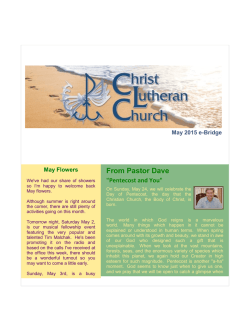 May 2015 eBridge - Christ Lutheran Church