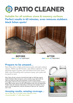 New Clean 60 Patio Cleaner Technical Datasheet