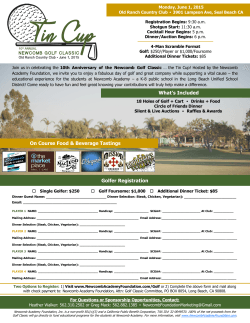 Golf Registration Form - Newcomb Academy Foundation
