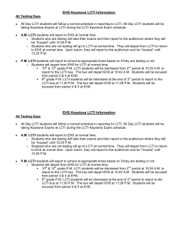 LCTI May Keystone testing schedule 2014-2015