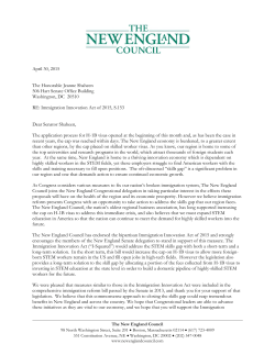 to read the council`s letter to new england senators.