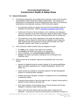 Appendix H - UHN Health and Safety (1 of 2)