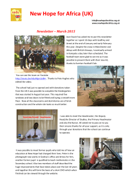 Newsletter â March 2015 - New Hope for Africa (UK)