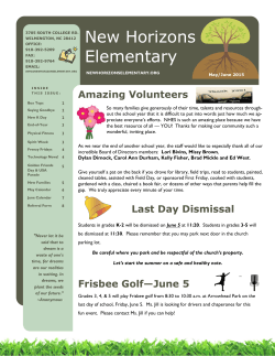 May-June 2015 Newsletter - New Horizons Elementary School