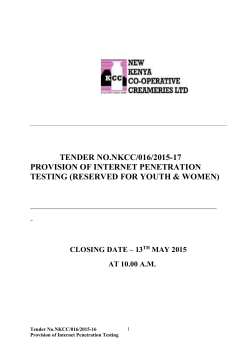TENDER NO.NKCC/016/2015-17 PROVISION OF INTERNET