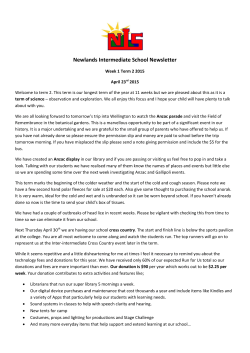 Newlands Intermediate School Newsletter