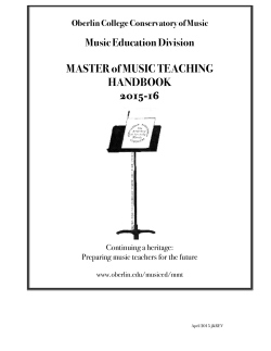 MASTER of MUSIC TEACHING HANDBOOK